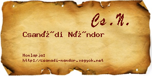 Csanádi Nándor névjegykártya